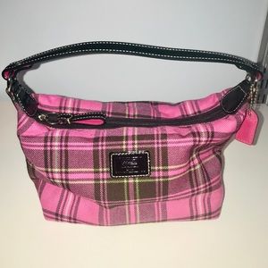 Coach Poppy Tartan Pink Plaid Small Pouch
